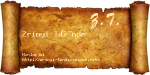 Zrinyi Tünde névjegykártya